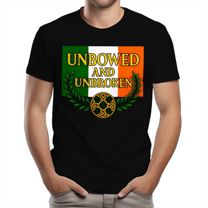 Irish T-Shirt - Heritage Unbowed and Unbroken Crew Tee - Celtic Wolfwear