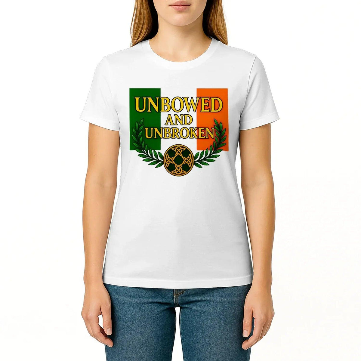 Irish T-Shirt - Heritage Unbowed and Unbroken Crew Tee - Celtic Wolfwear