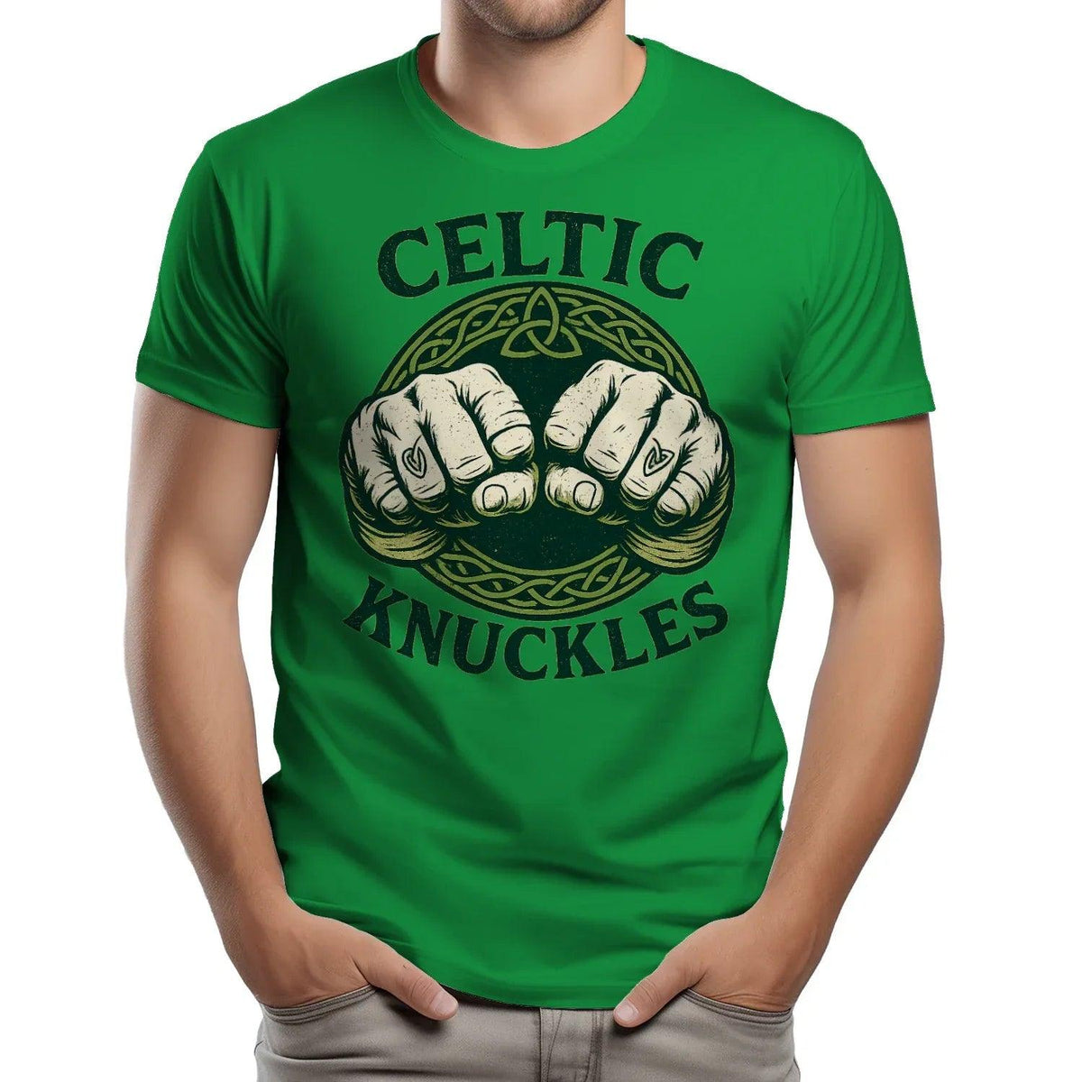 Irish T-Shirt - Knuckles, Terrace-Inspired Streetwear - Celtic Wolfwear