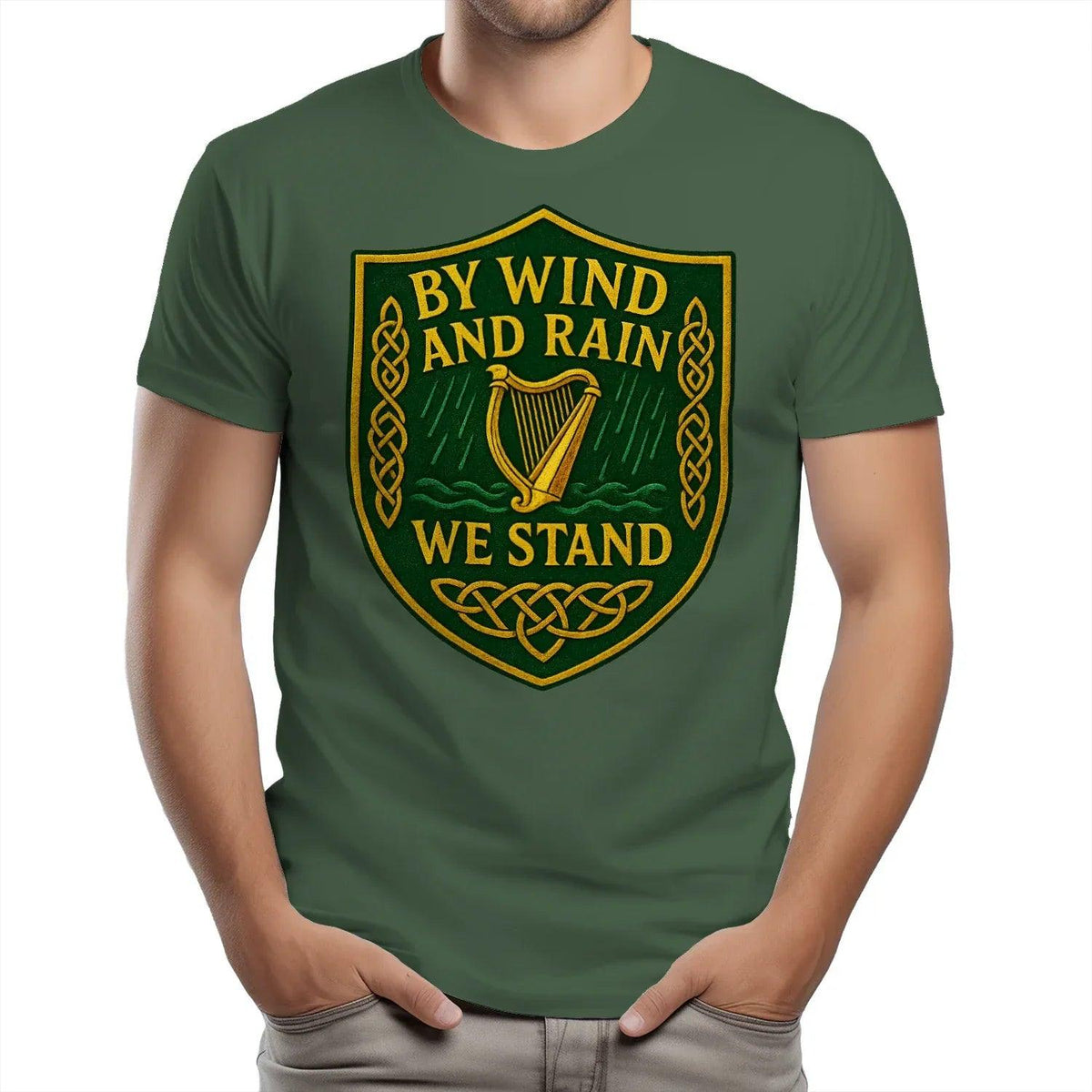 Irish T-Shirt - Shield Tee, Terrace-Inspired Streetwear - Celtic Wolfwear