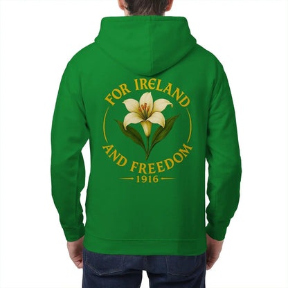 Irish Zip Hoodie - 1916 Heritage, Unisex Matchday Wear - Celtic Wolfwear