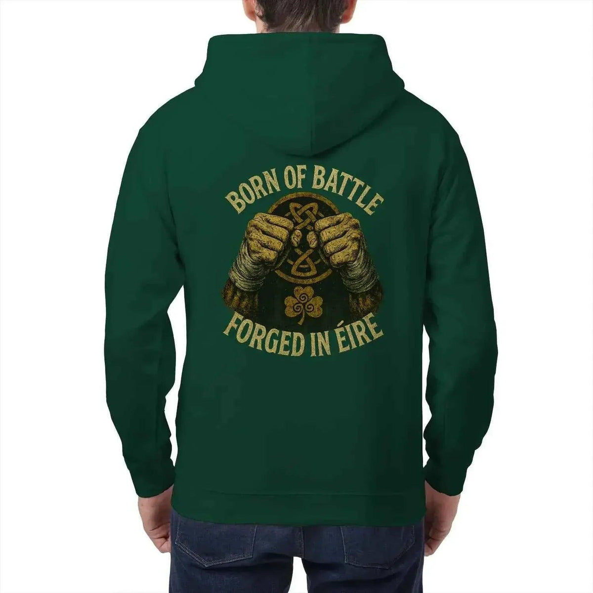 Irish Zip Hoodie - Born of Battle Forged Unisex Streetwear - Celtic Wolfwear