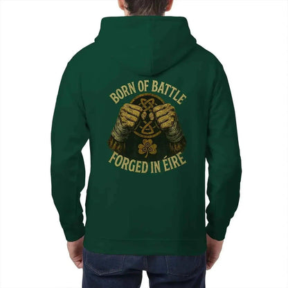 Irish Zip Hoodie - Born of Battle Forged Unisex Streetwear - Celtic Wolfwear