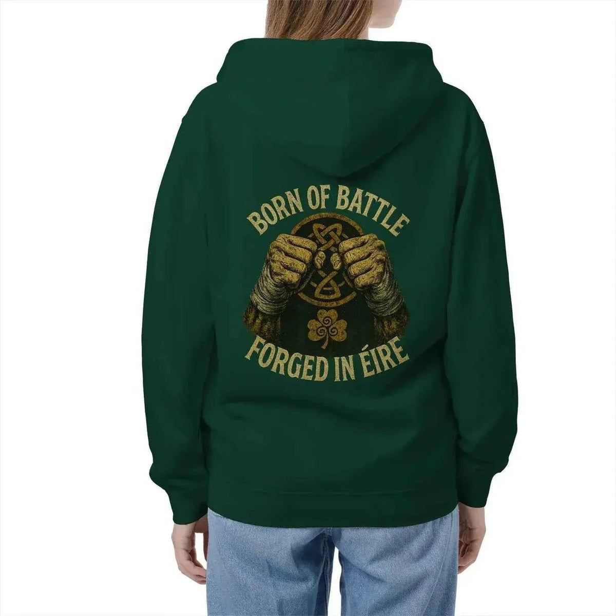 Irish Zip Hoodie - Born of Battle Forged Unisex Streetwear - Celtic Wolfwear