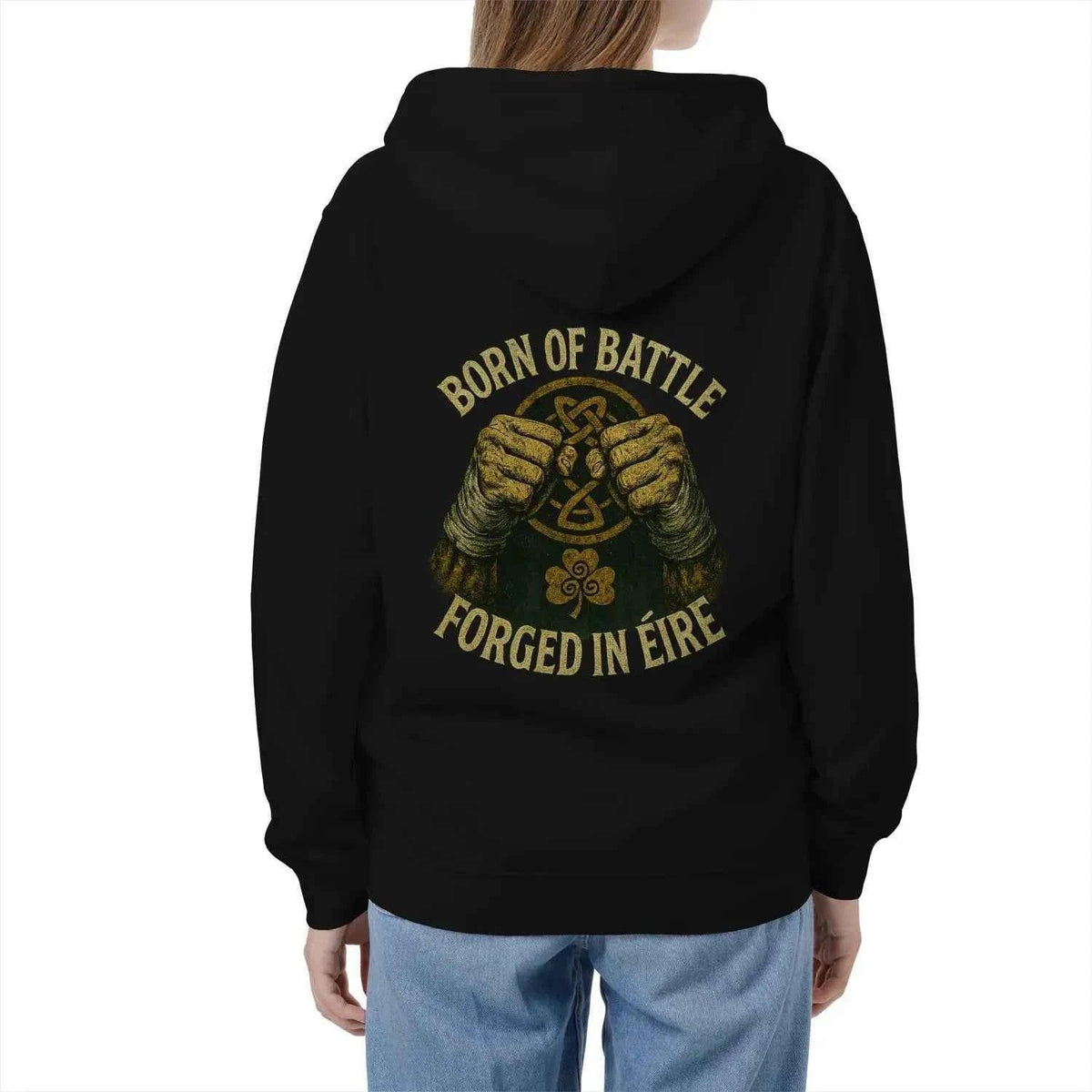 Irish Zip Hoodie - Born of Battle Forged Unisex Streetwear - Celtic Wolfwear