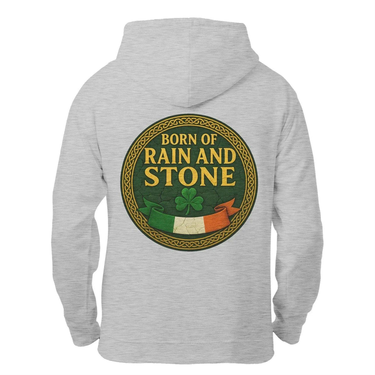 Irish Zip Hoodie - Born of Rain and Stone Unisex Streetwear - Celtic Wolfwear