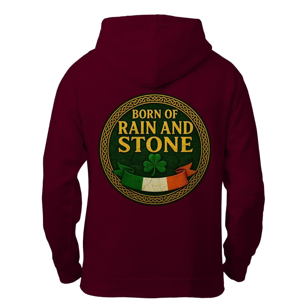 Irish Zip Hoodie - Born of Rain and Stone Unisex Streetwear - Celtic Wolfwear