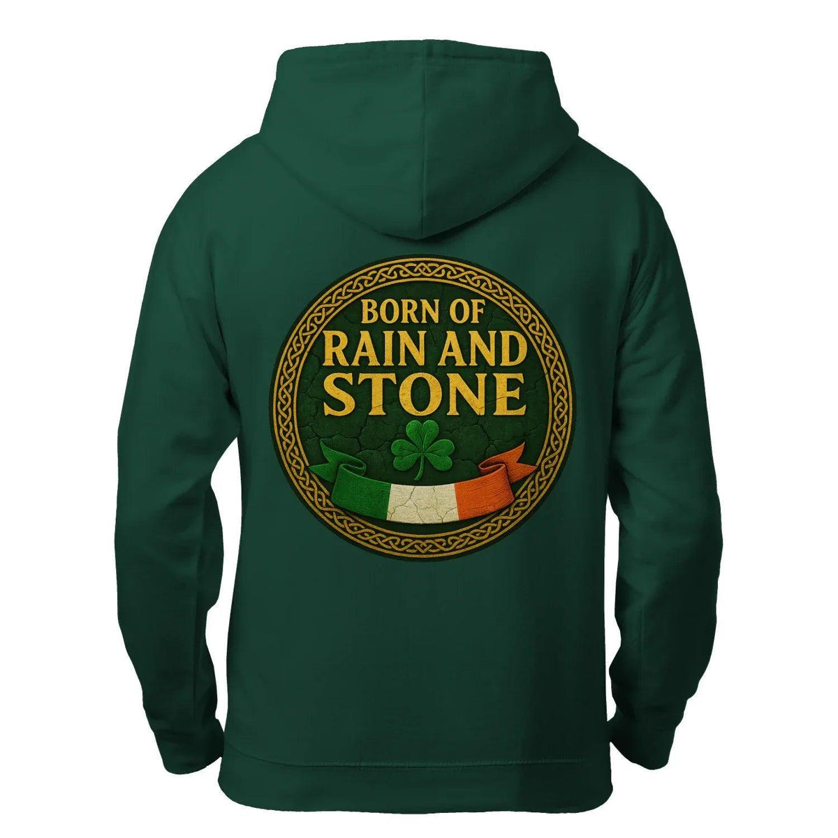 Irish Zip Hoodie - Born of Rain and Stone Unisex Streetwear - Celtic Wolfwear