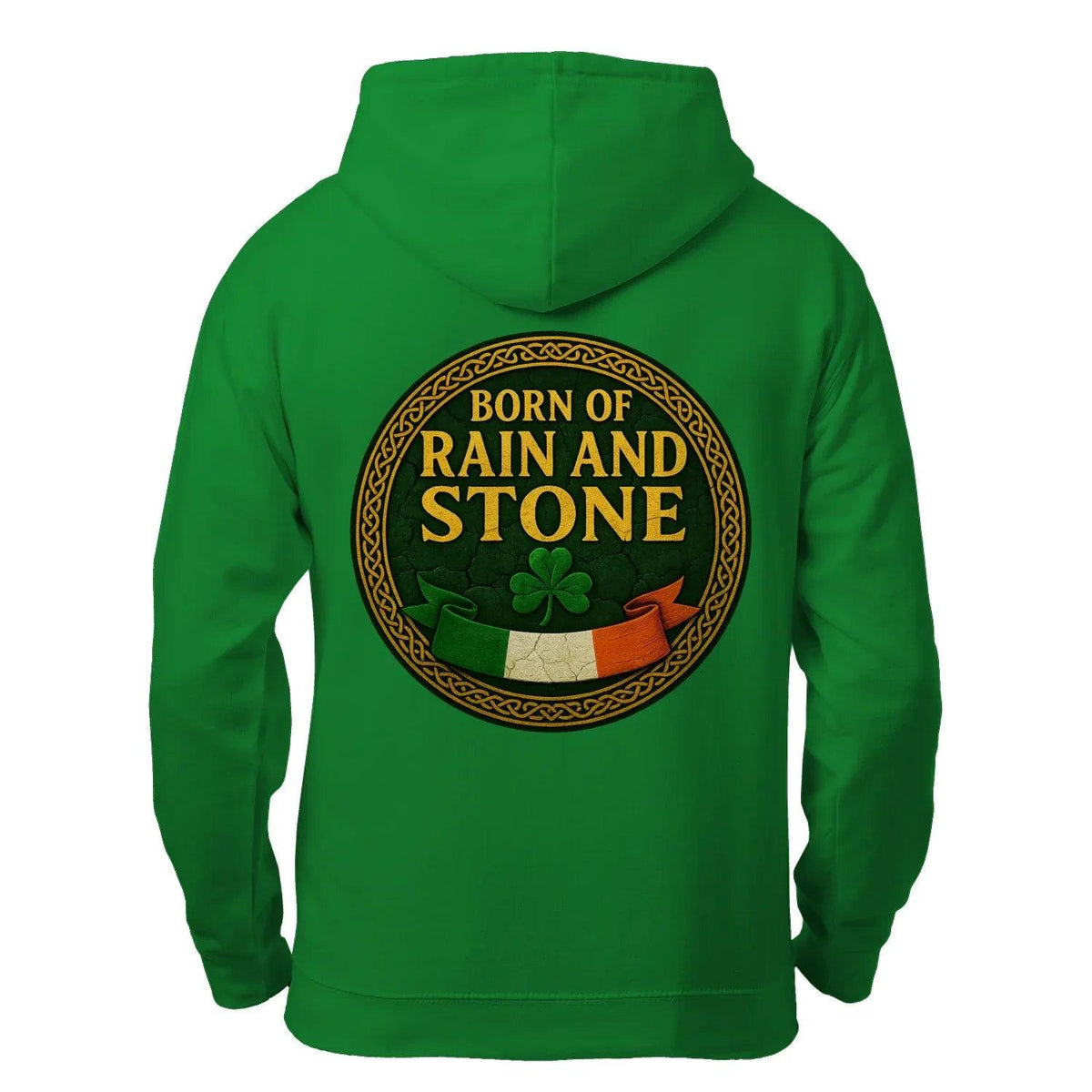 Irish Zip Hoodie - Born of Rain and Stone Unisex Streetwear - Celtic Wolfwear