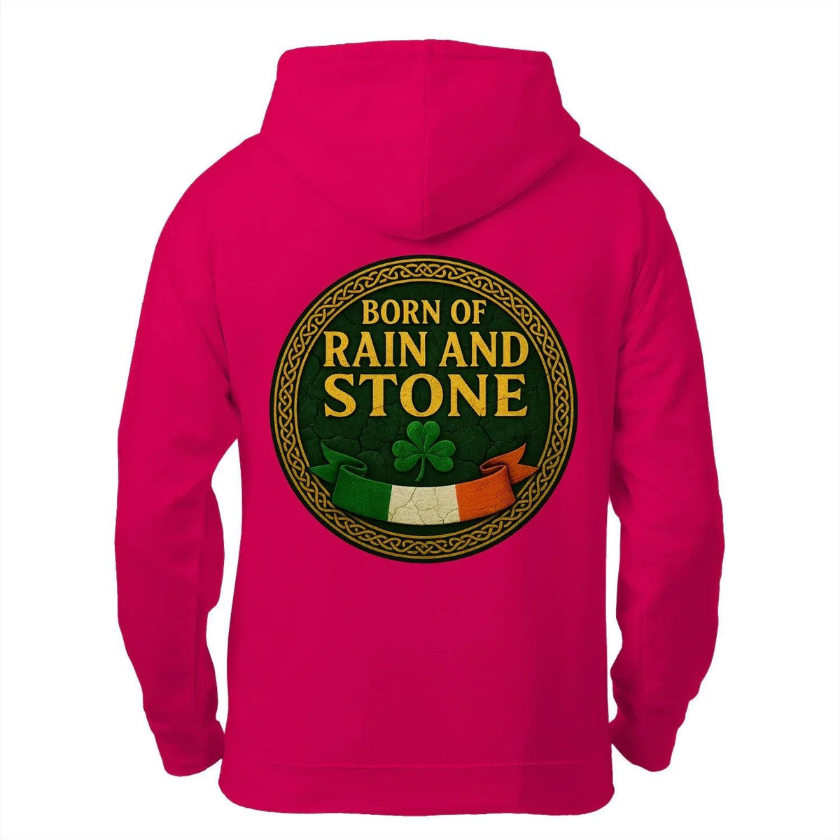 Irish Zip Hoodie - Born of Rain and Stone Unisex Streetwear - Celtic Wolfwear
