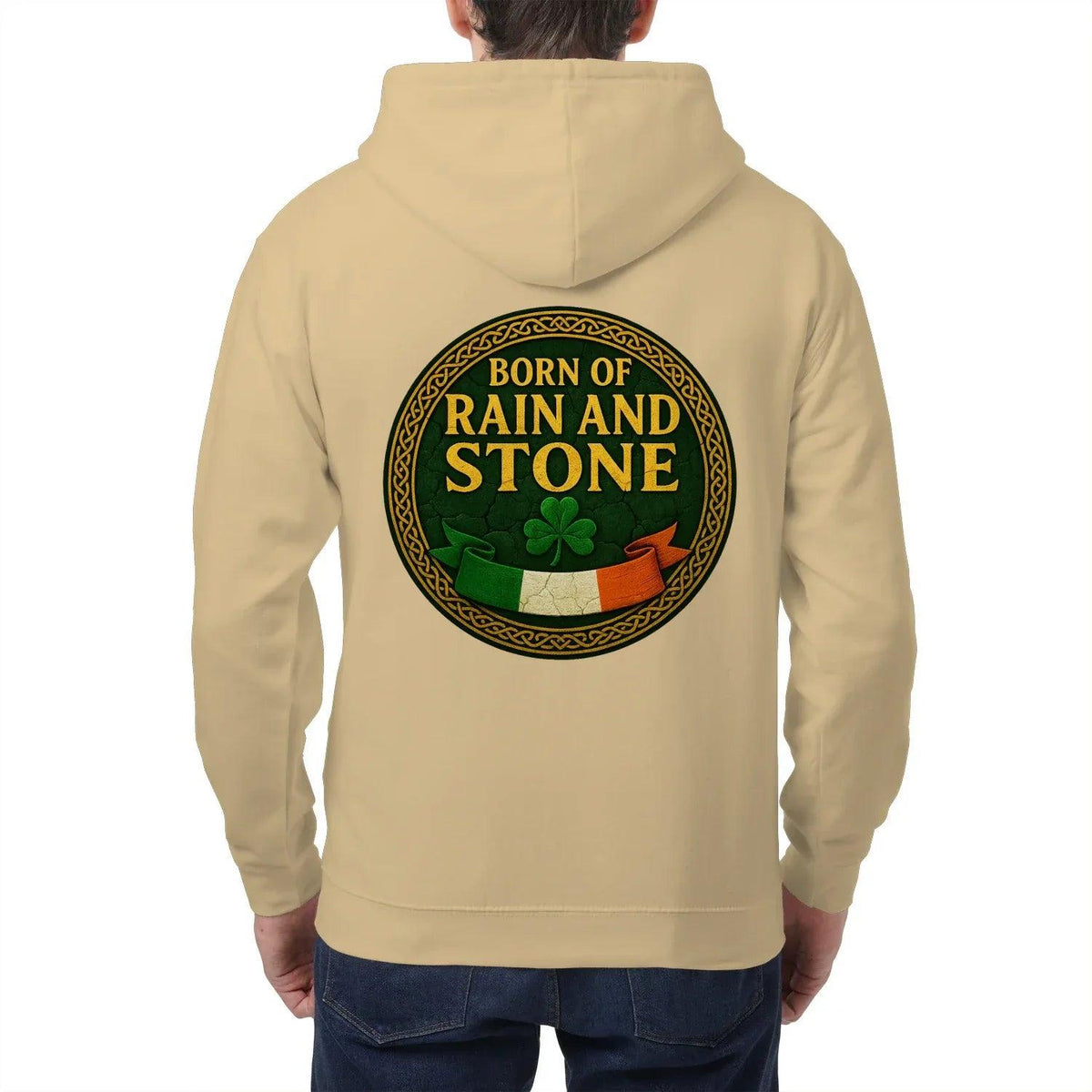 Irish Zip Hoodie - Born of Rain and Stone Unisex Streetwear - Celtic Wolfwear