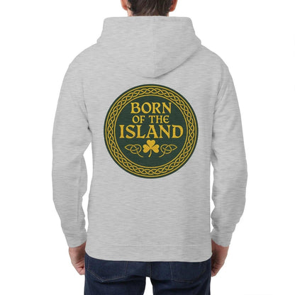 Irish Zip Hoodie - Born of the Island Unisex Streetwear - Celtic Wolfwear