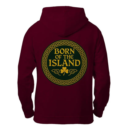 Irish Zip Hoodie - Born of the Island Unisex Streetwear - Celtic Wolfwear