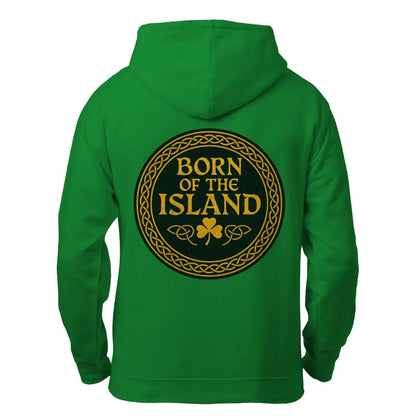 Irish Zip Hoodie - Born of the Island Unisex Streetwear - Celtic Wolfwear