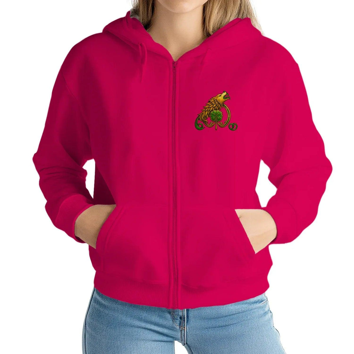Irish Zip Hoodie - Born of the Island Unisex Streetwear - Celtic Wolfwear