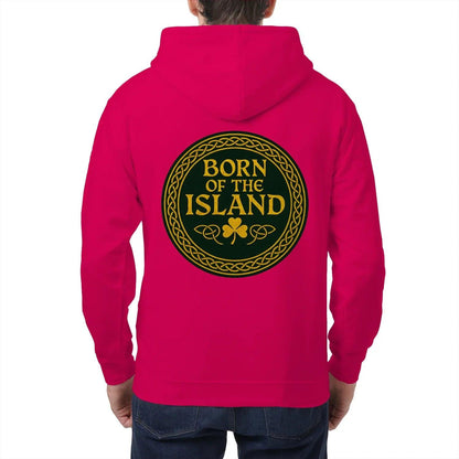 Irish Zip Hoodie - Born of the Island Unisex Streetwear - Celtic Wolfwear