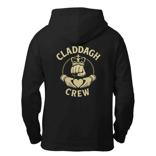 Irish Zip Hoodie - Claddagh Crew, Unisex Matchday Wear - Celtic Wolfwear