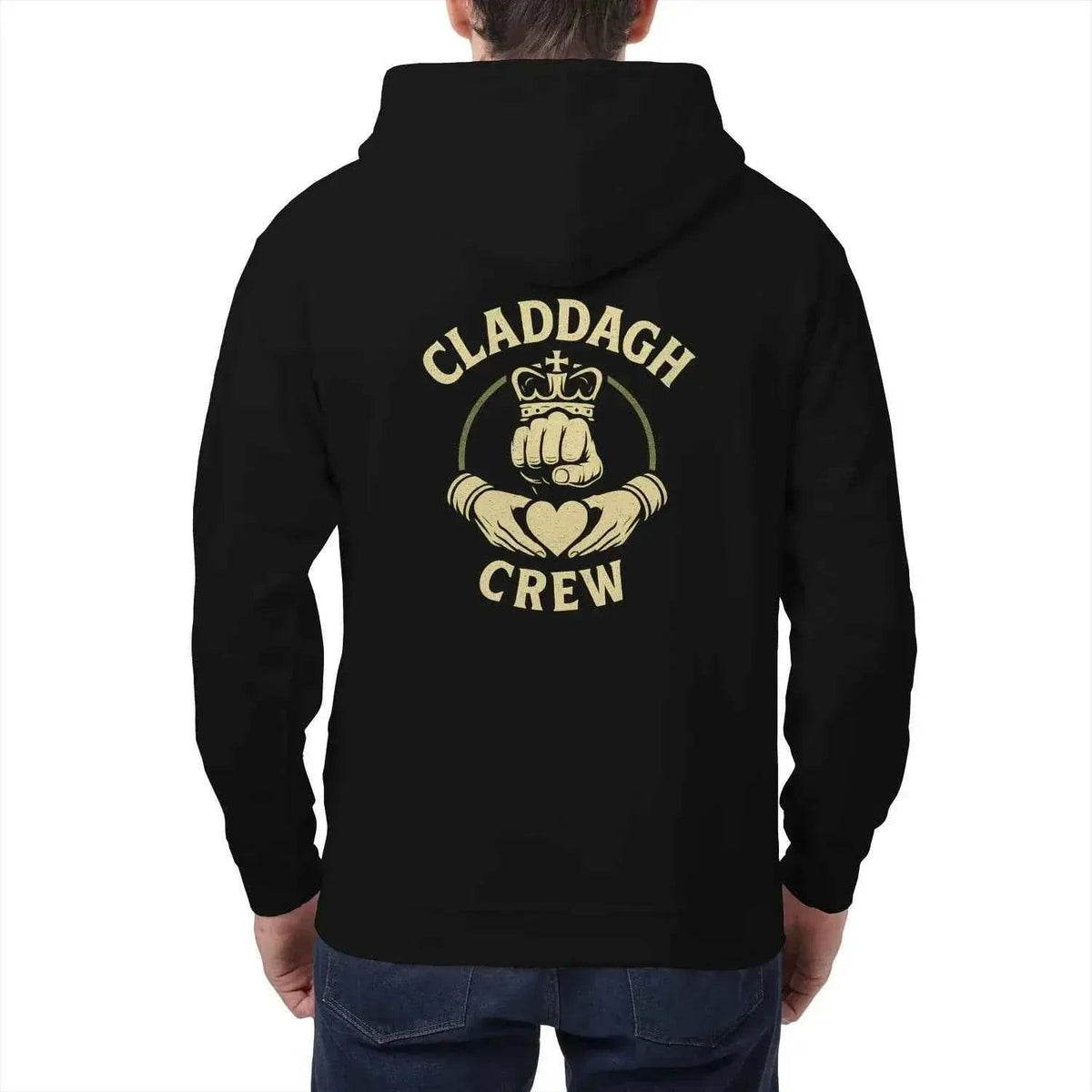 Irish Zip Hoodie - Claddagh Crew, Unisex Matchday Wear - Celtic Wolfwear