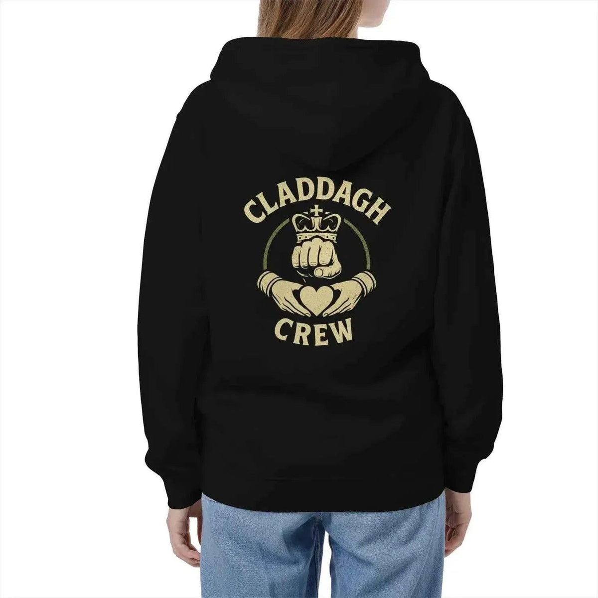 Irish Zip Hoodie - Claddagh Crew, Unisex Matchday Wear - Celtic Wolfwear