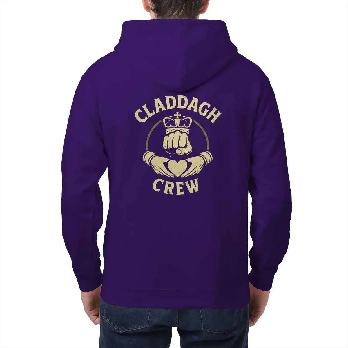Irish Zip Hoodie - Claddagh Crew, Unisex Matchday Wear - Celtic Wolfwear