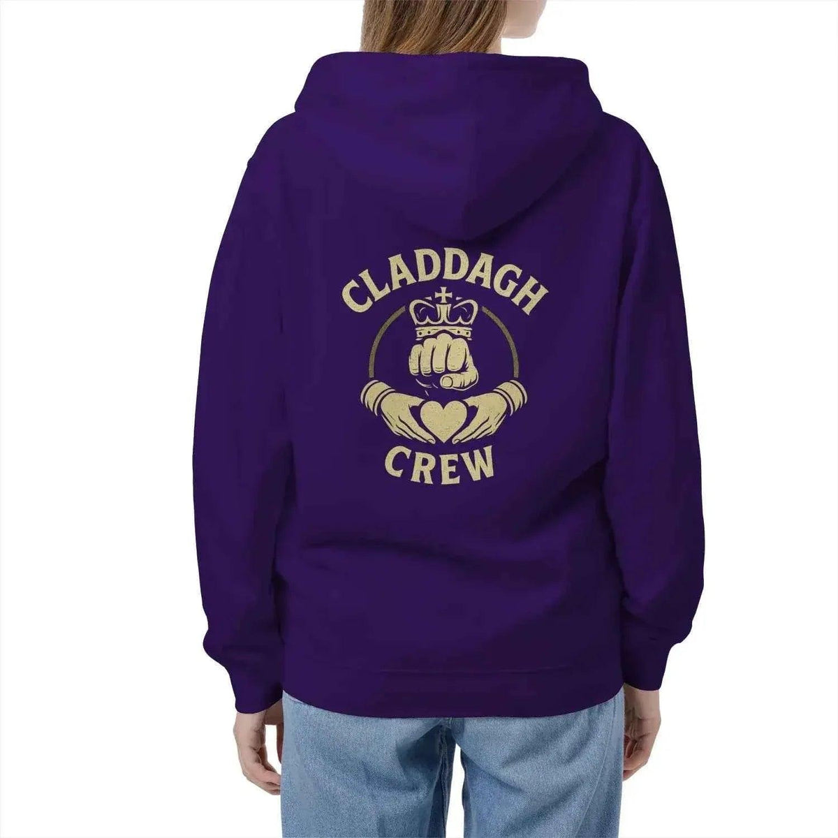 Irish Zip Hoodie - Claddagh Crew, Unisex Matchday Wear - Celtic Wolfwear