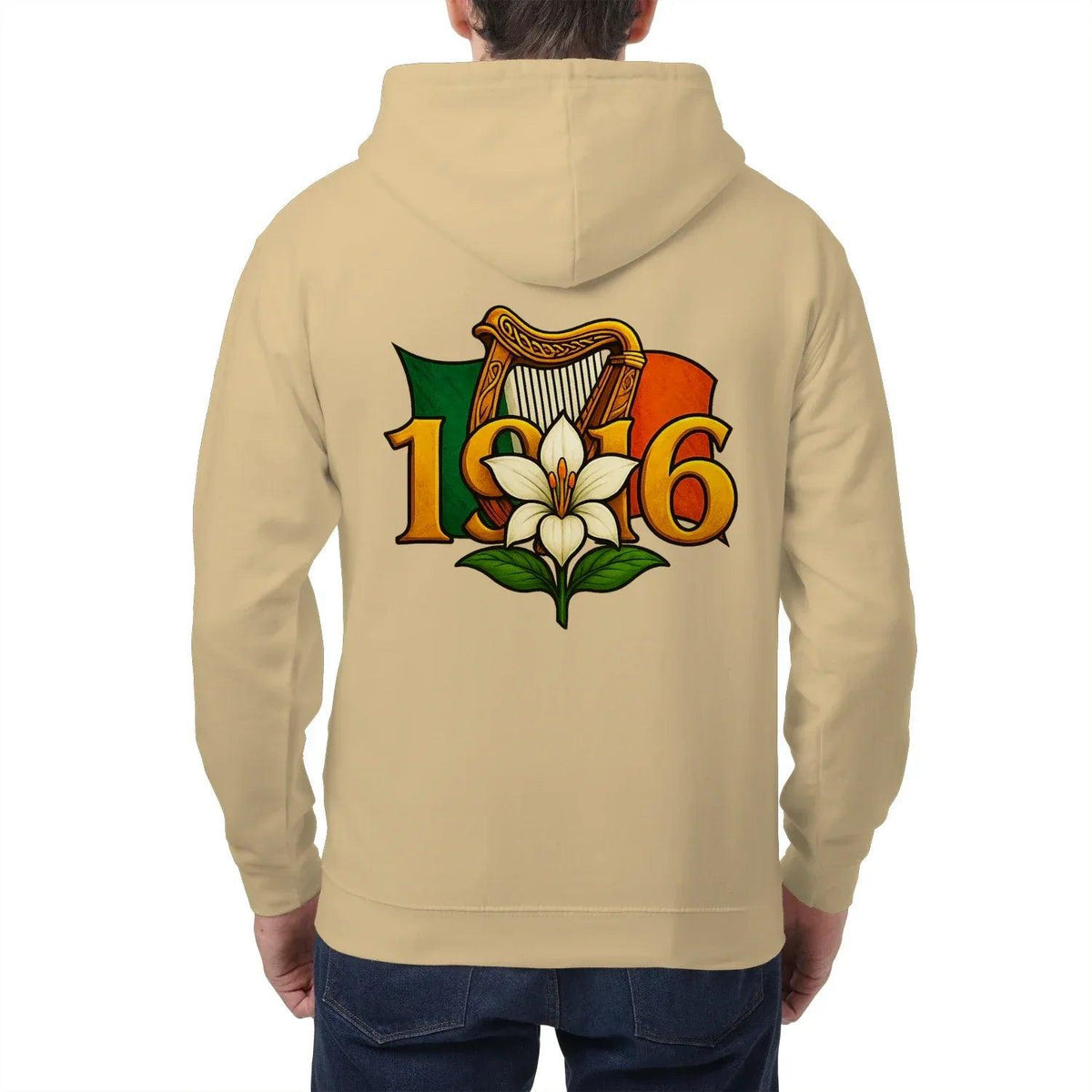 Irish Zip Hoodie - Easter Lily 1916 Heritage Streetwear - Celtic Wolfwear