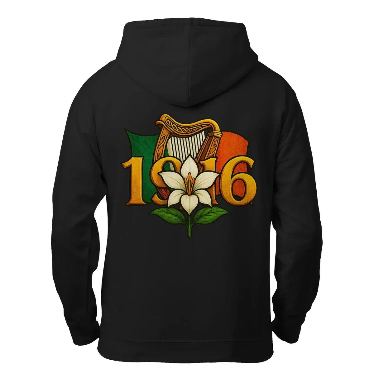 Irish Zip Hoodie - Easter Lily 1916 Heritage Streetwear - Celtic Wolfwear