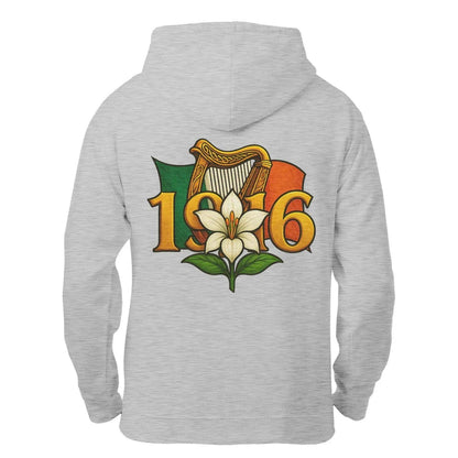 Irish Zip Hoodie - Easter Lily 1916 Heritage Streetwear - Celtic Wolfwear
