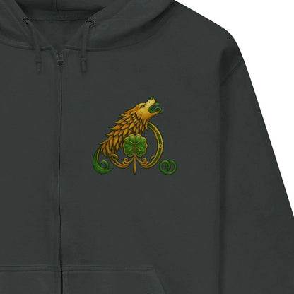 Irish Zip Hoodie - Easter Lily 1916 Heritage Streetwear - Celtic Wolfwear