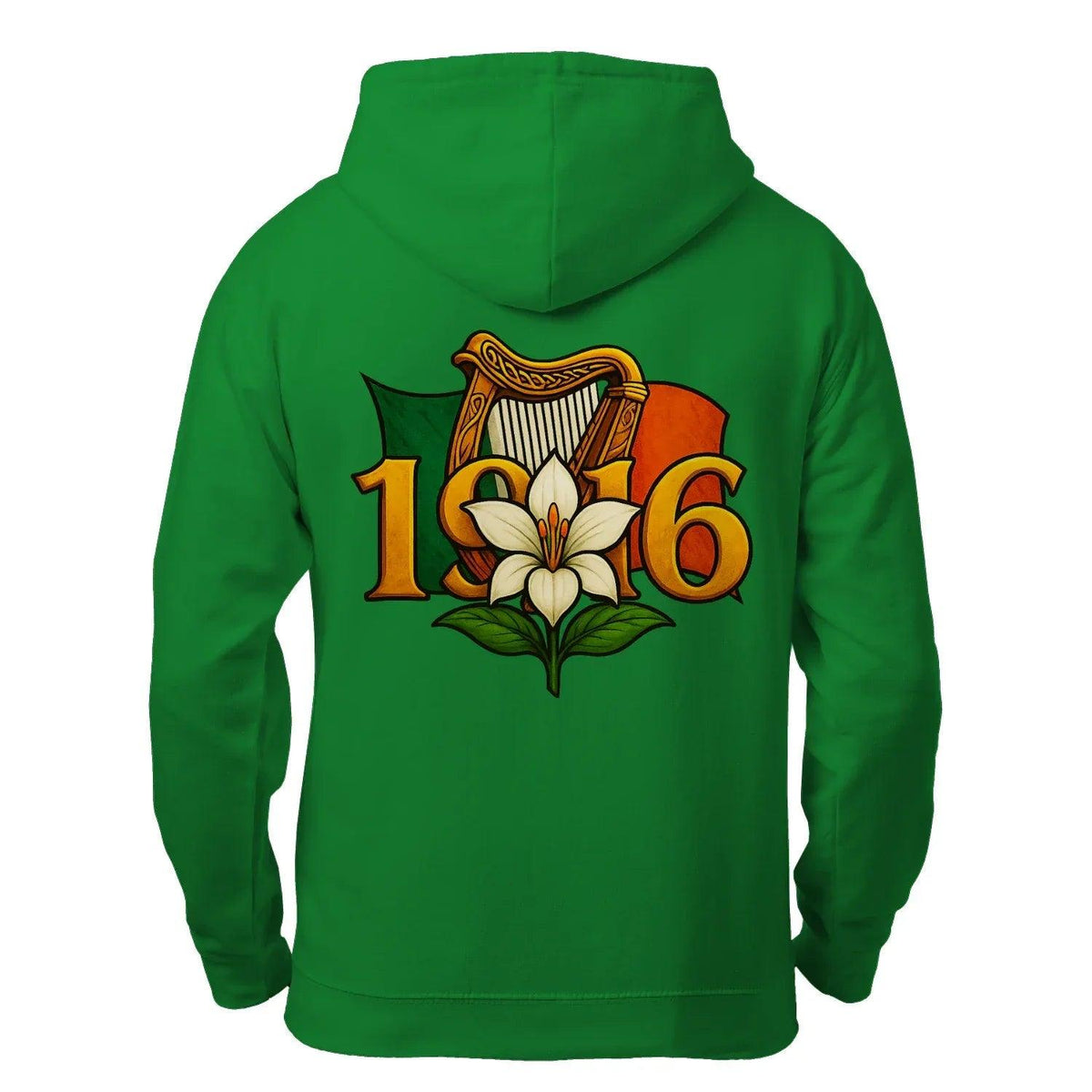 Irish Zip Hoodie - Easter Lily 1916 Heritage Streetwear - Celtic Wolfwear