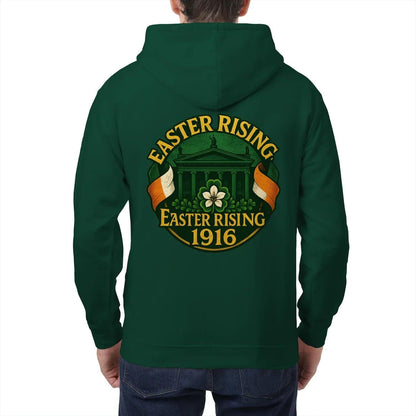 Irish Zip Hoodie - Easter Rising, Unisex Matchday Wear - Celtic Wolfwear