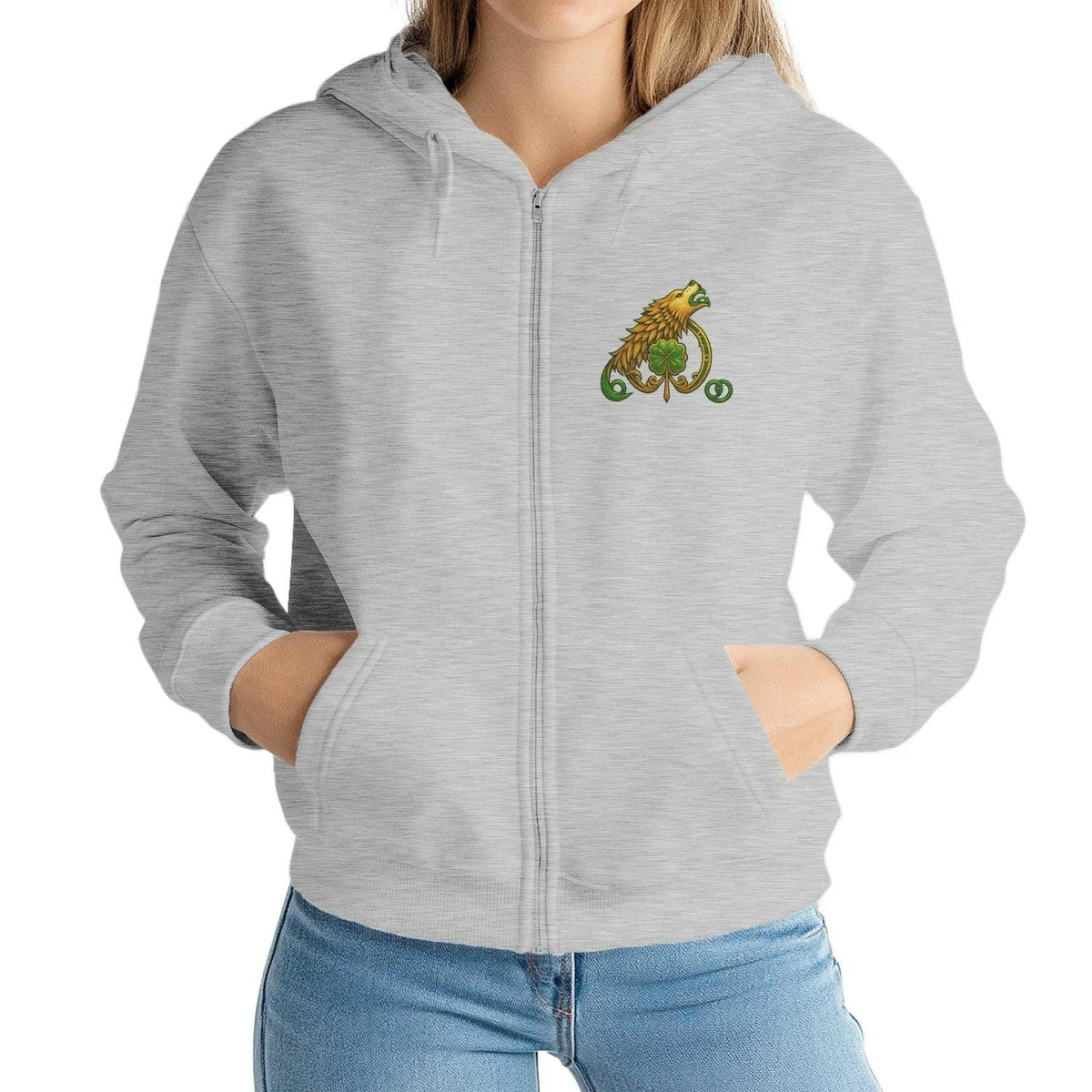 Irish Zip Hoodie - Easter Rising, Unisex Matchday Wear - Celtic Wolfwear