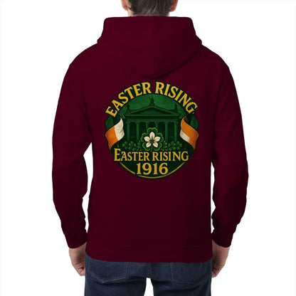 Irish Zip Hoodie - Easter Rising, Unisex Matchday Wear - Celtic Wolfwear