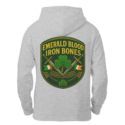 Irish Zip Hoodie - Emerald Blood Iron Bones, Unisex - Celtic Wolfwear