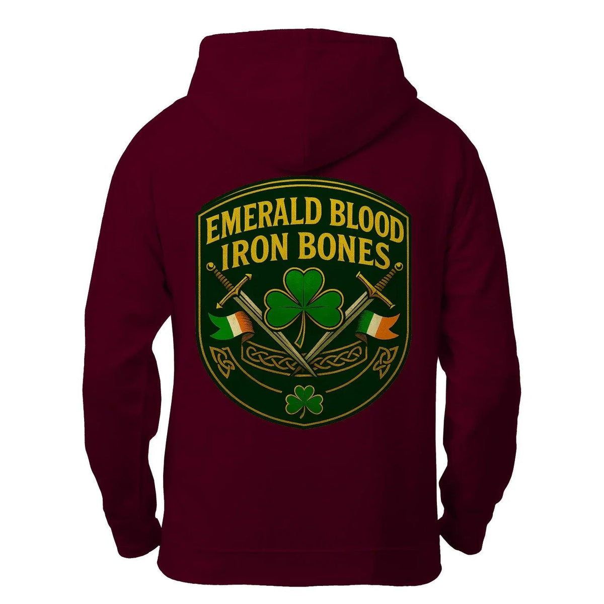 Irish Zip Hoodie - Emerald Blood Iron Bones, Unisex - Celtic Wolfwear