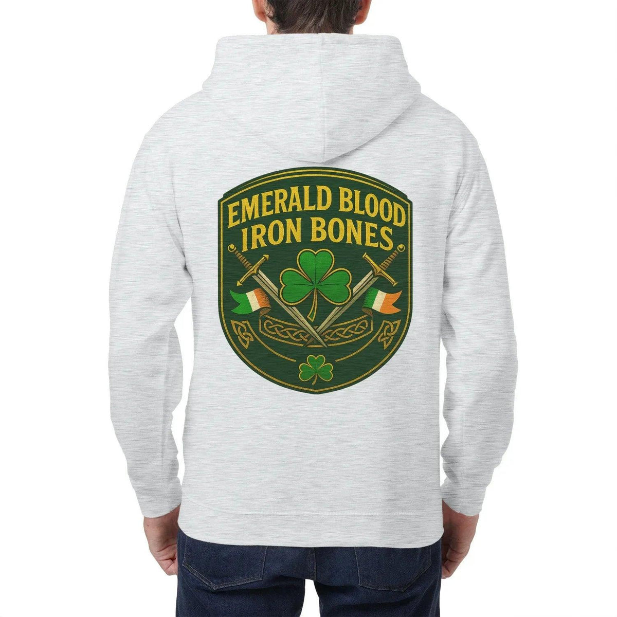 Irish Zip Hoodie - Emerald Blood Iron Bones, Unisex - Celtic Wolfwear