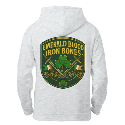 Irish Zip Hoodie - Emerald Blood Iron Bones, Unisex - Celtic Wolfwear