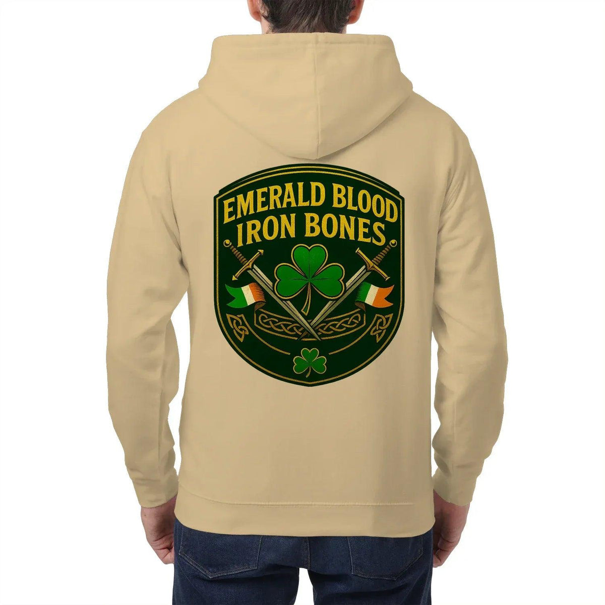 Irish Zip Hoodie - Emerald Blood Iron Bones, Unisex - Celtic Wolfwear