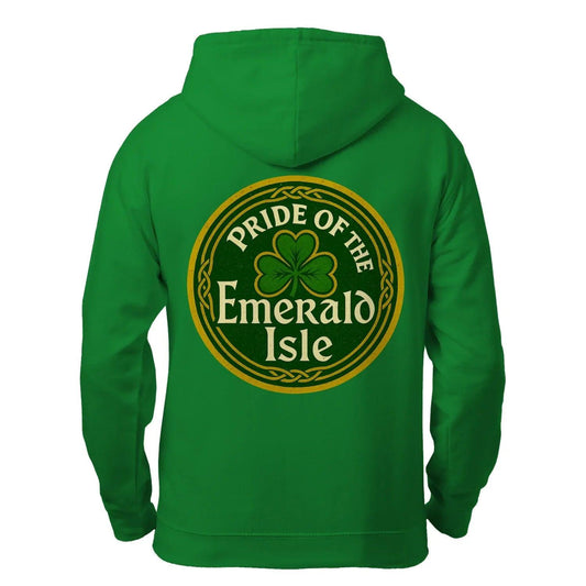 Irish Zip Hoodie - Emerald Isle Knot, Unisex Streetwear - Celtic Wolfwear