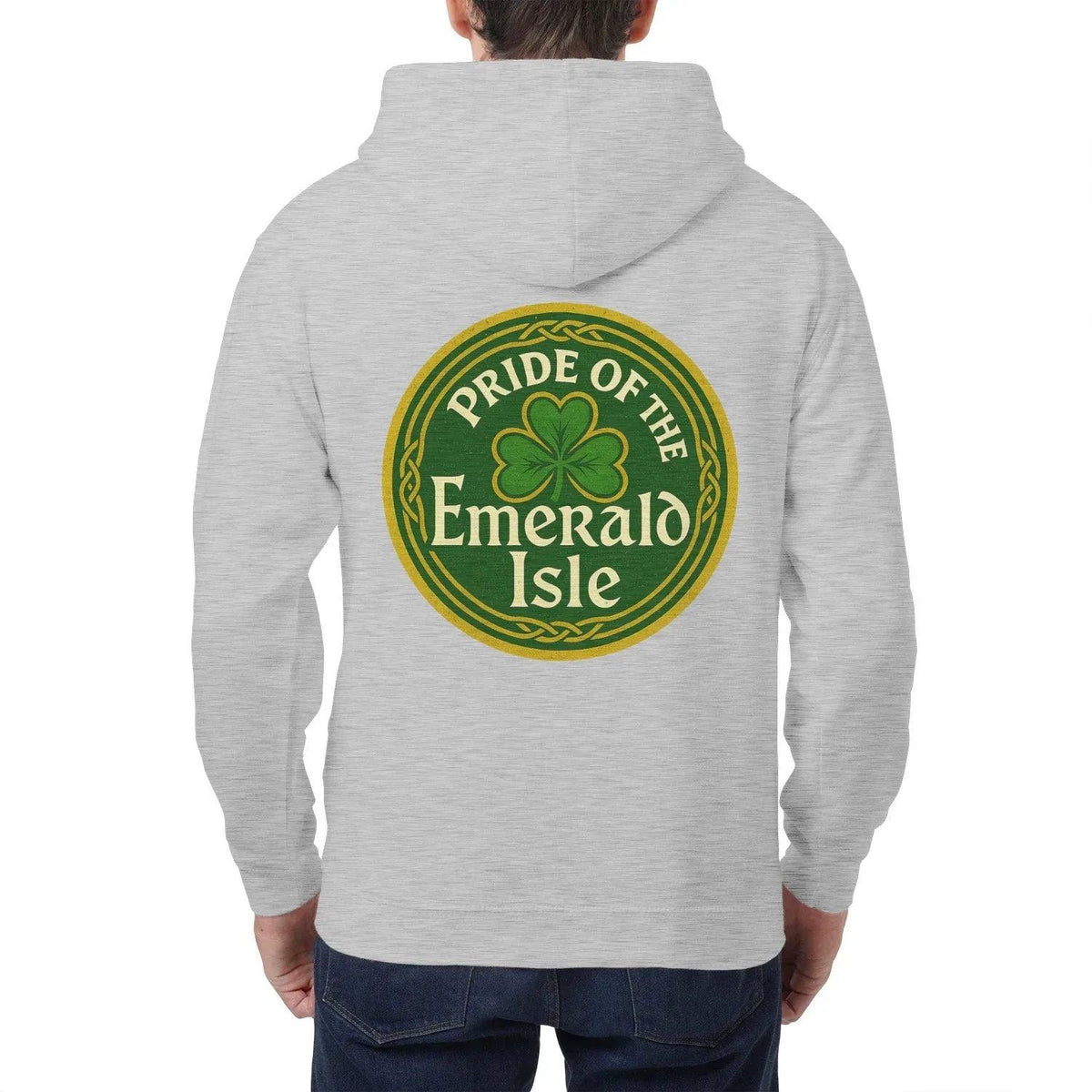 Irish Zip Hoodie - Emerald Isle Knot, Unisex Streetwear - Celtic Wolfwear