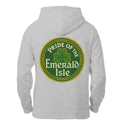 Irish Zip Hoodie - Emerald Isle Knot, Unisex Streetwear - Celtic Wolfwear