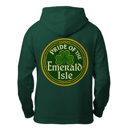 Irish Zip Hoodie - Emerald Isle Knot, Unisex Streetwear - Celtic Wolfwear