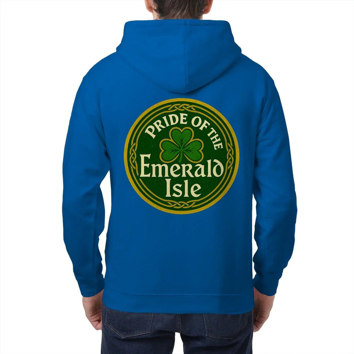 Irish Zip Hoodie - Emerald Isle Knot, Unisex Streetwear - Celtic Wolfwear