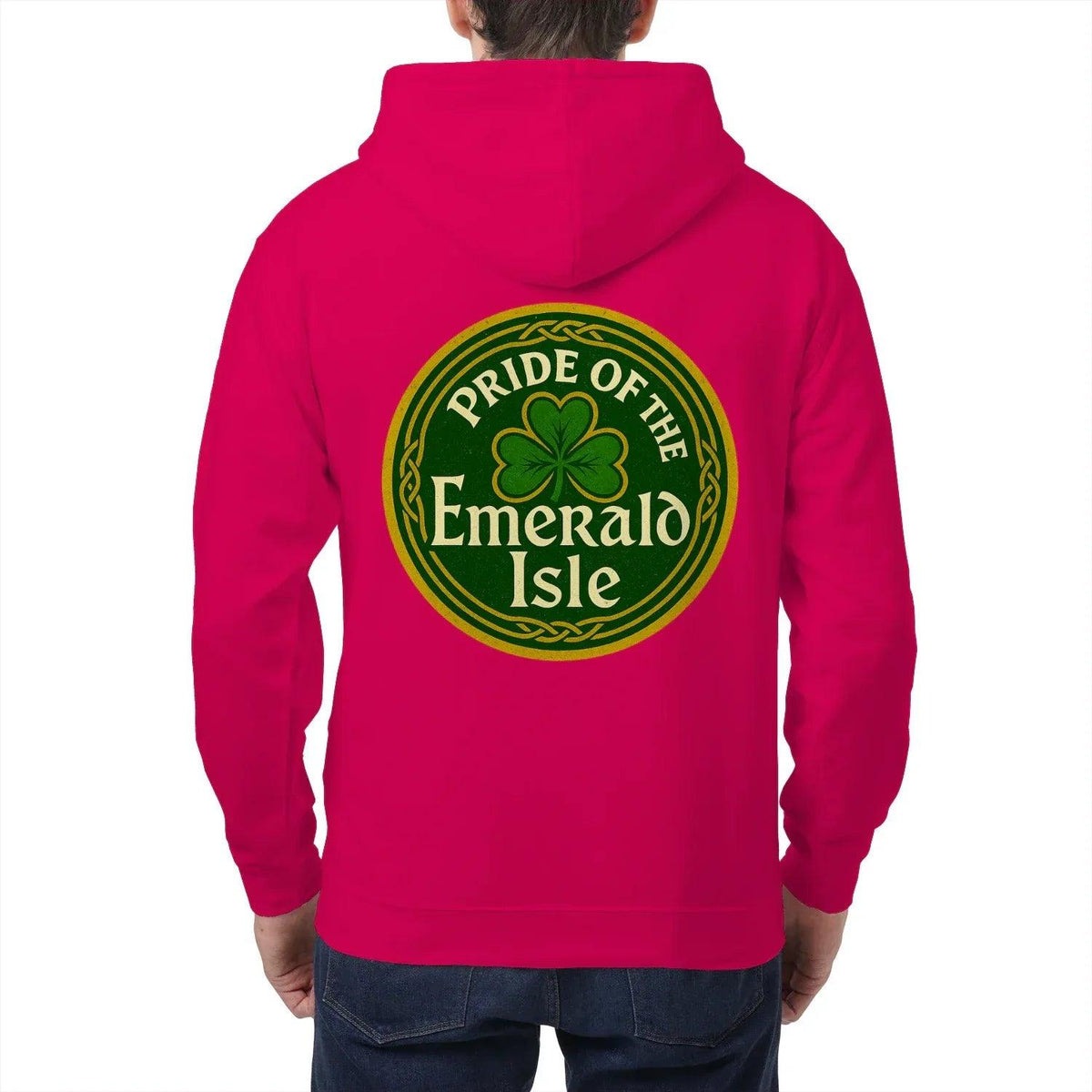 Irish Zip Hoodie - Emerald Isle Knot, Unisex Streetwear - Celtic Wolfwear