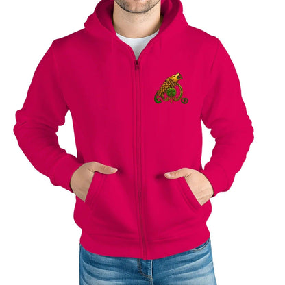Irish Zip Hoodie - Emerald Isle Knot, Unisex Streetwear - Celtic Wolfwear