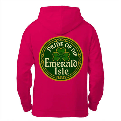Irish Zip Hoodie - Emerald Isle Knot, Unisex Streetwear - Celtic Wolfwear