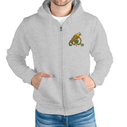 Irish Zip Hoodie - Fire in the Belly, Unisex Streetwear - Celtic Wolfwear