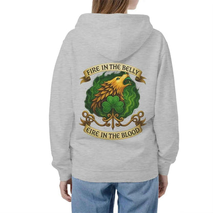 Irish Zip Hoodie - Fire in the Belly, Unisex Streetwear - Celtic Wolfwear