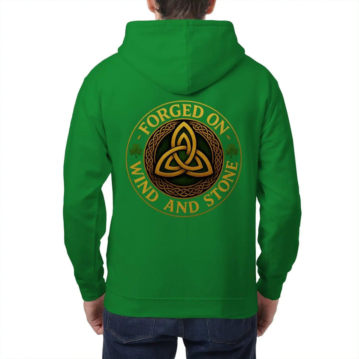 Irish Zip Hoodie - Forged on Wind and Rain, Unisex - Celtic Wolfwear