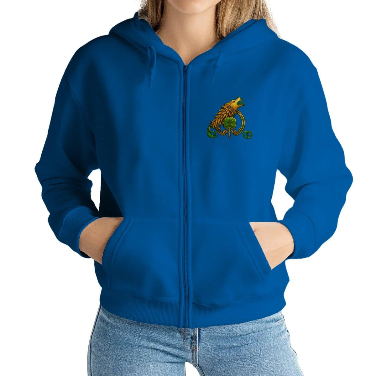 Irish Zip Hoodie - Forged on Wind and Rain, Unisex - Celtic Wolfwear
